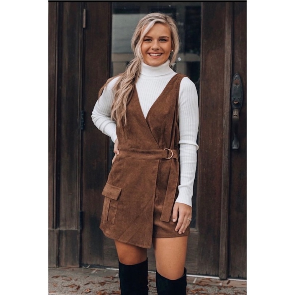 New Southern Alternative Corduroy Overall Romper